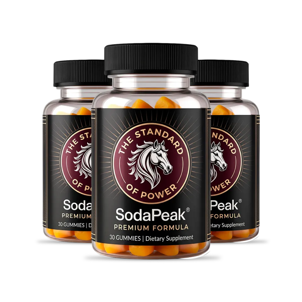 SodaPeak daily gummy supplement for men's wellness, stamina, and performance support